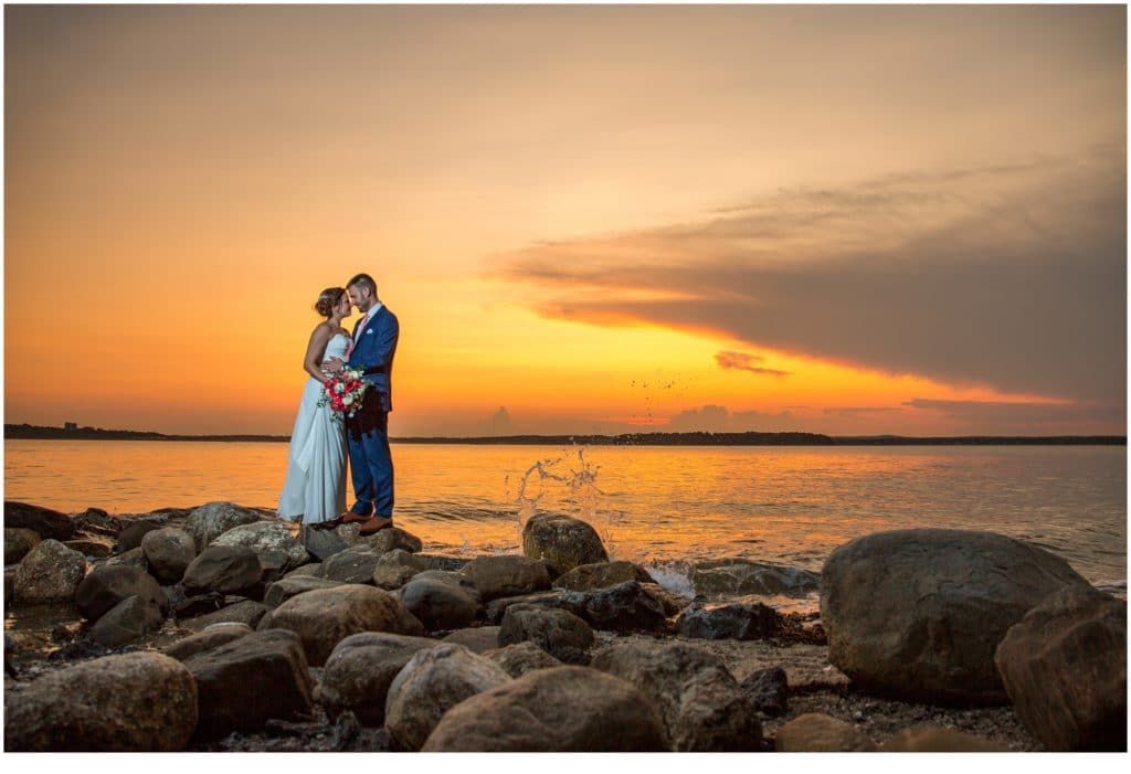 Sunset on this Great Diamond Island Wedding